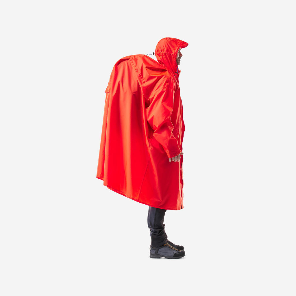 Hiking rain poncho - MT900 - 75L - Red - L/XL