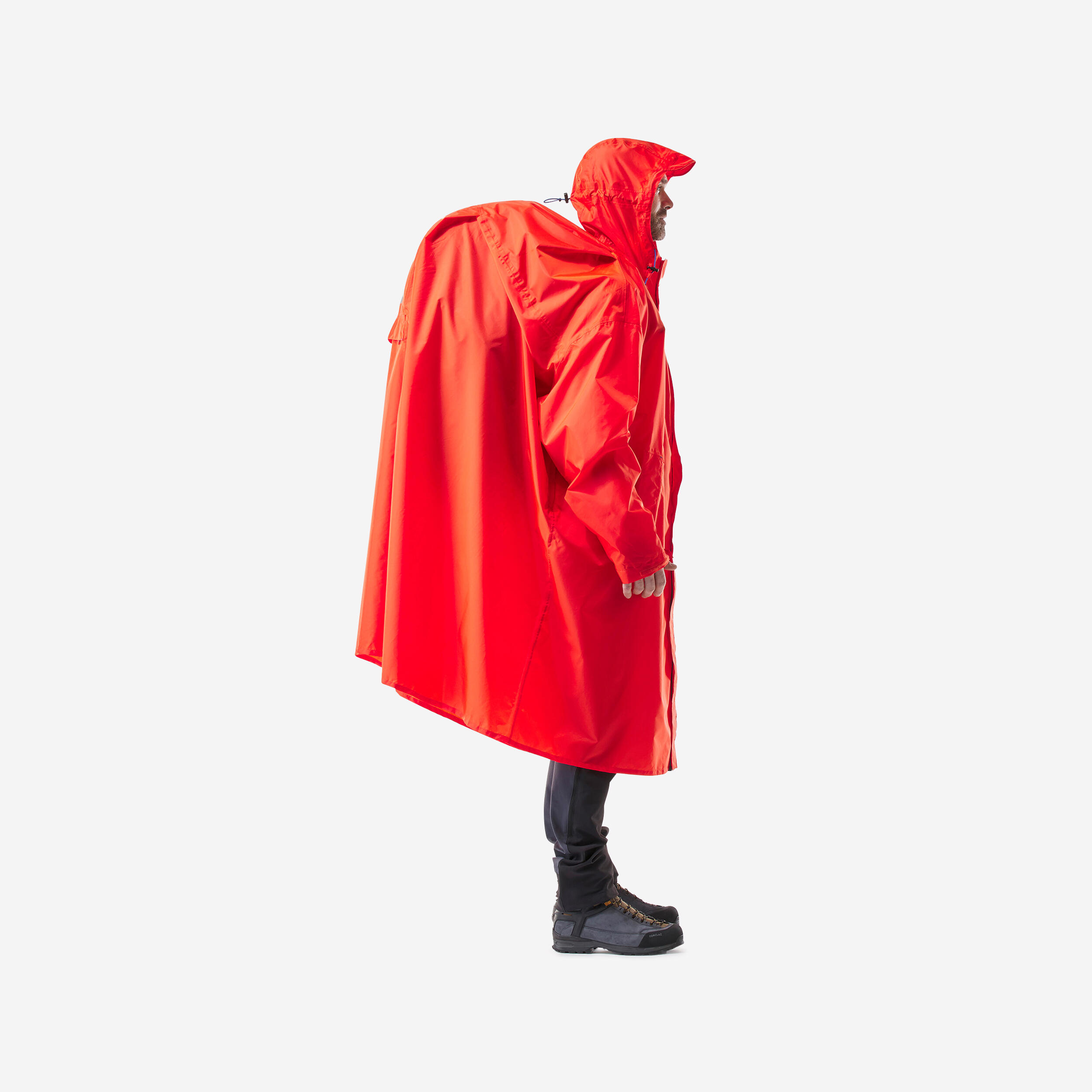 Poncho de pluie de randonnee MT900 75L Rouge S M Decathlon