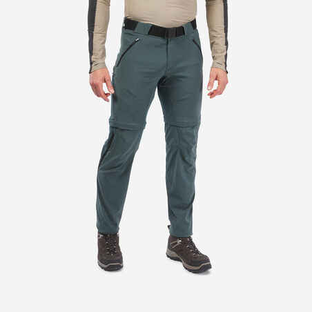 Kaki zelene moške prilagodljive pohodniške hlače MH550 