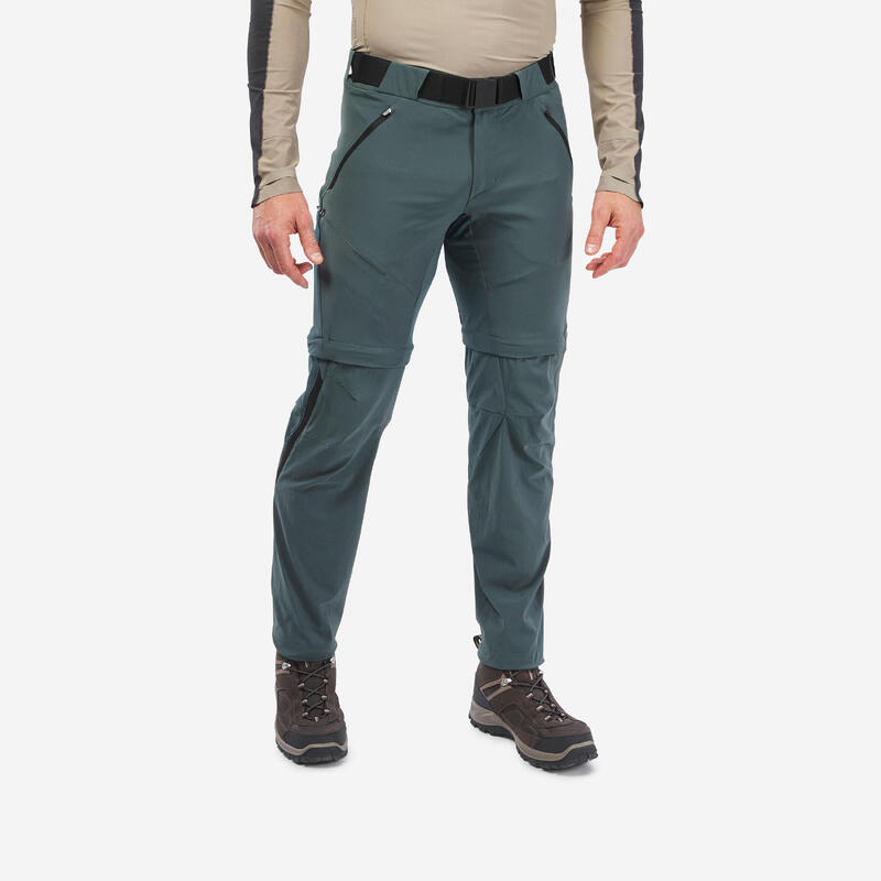 Pantalon modulable de randonnée homme, MH500 vert