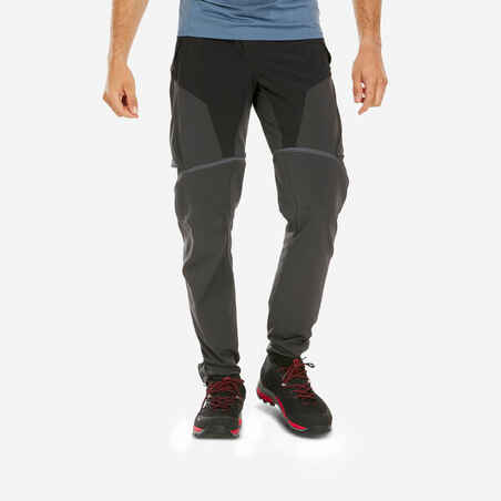Črne moške prilagodljive pohodniške hlače MH950 