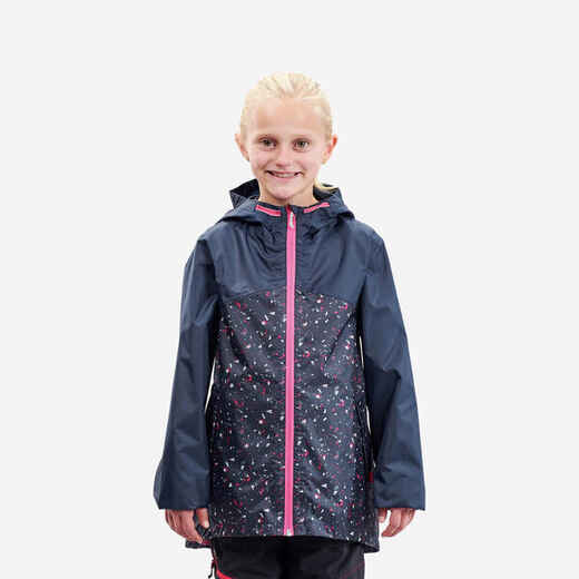 
      Kids' Hiking Waterproof Jacket MH150 7-15 Years - navy blue
  