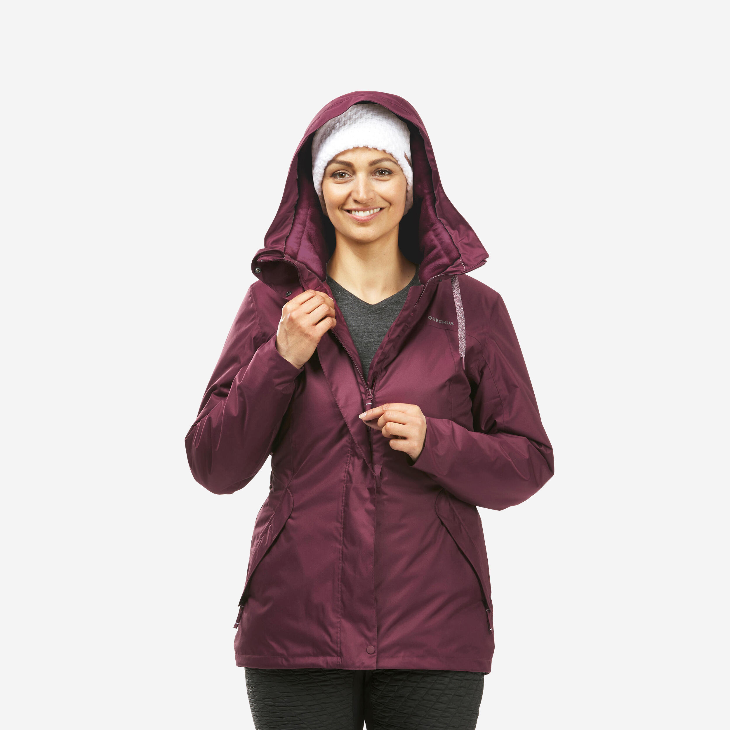Women’s hiking waterproof winter jacket - SH500 -10°C 1/11