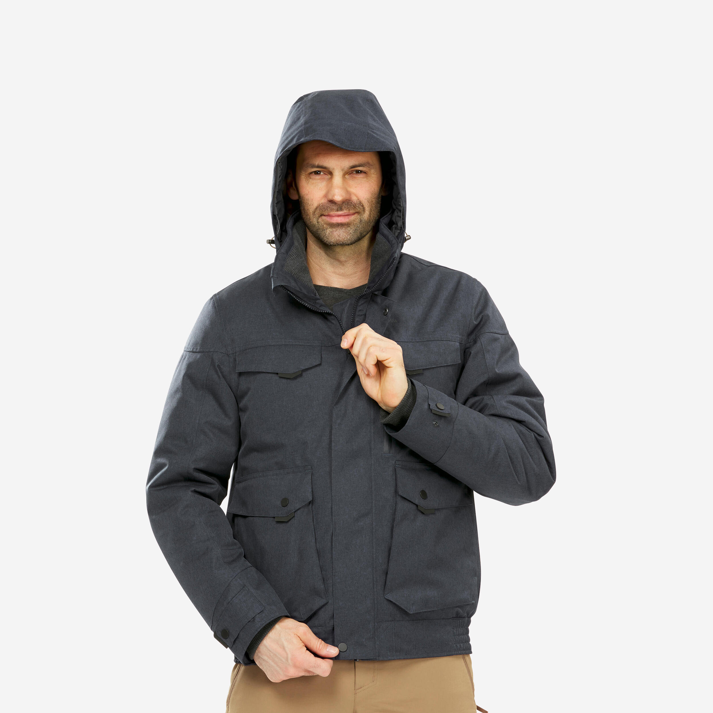 Manteau de randonnée imperméable homme – SH 500 noir - QUECHUA