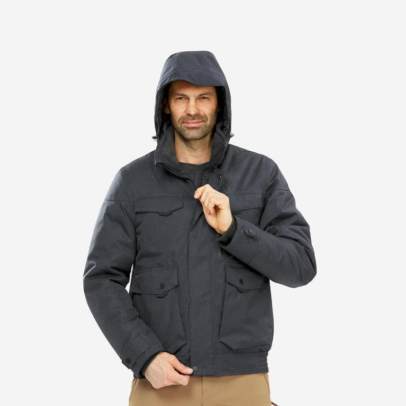 Blouson de randonnée -10°C imperméable homme, NH500 gris