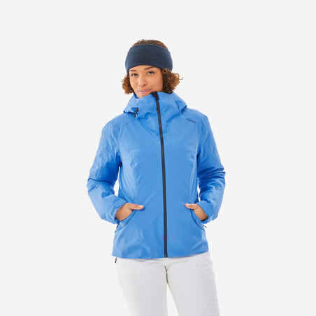 Modra ženska smučarska jakna 500