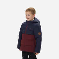 Kids’ Hiking Down Jacket Age 2-6 Years - Burgundy/Blue