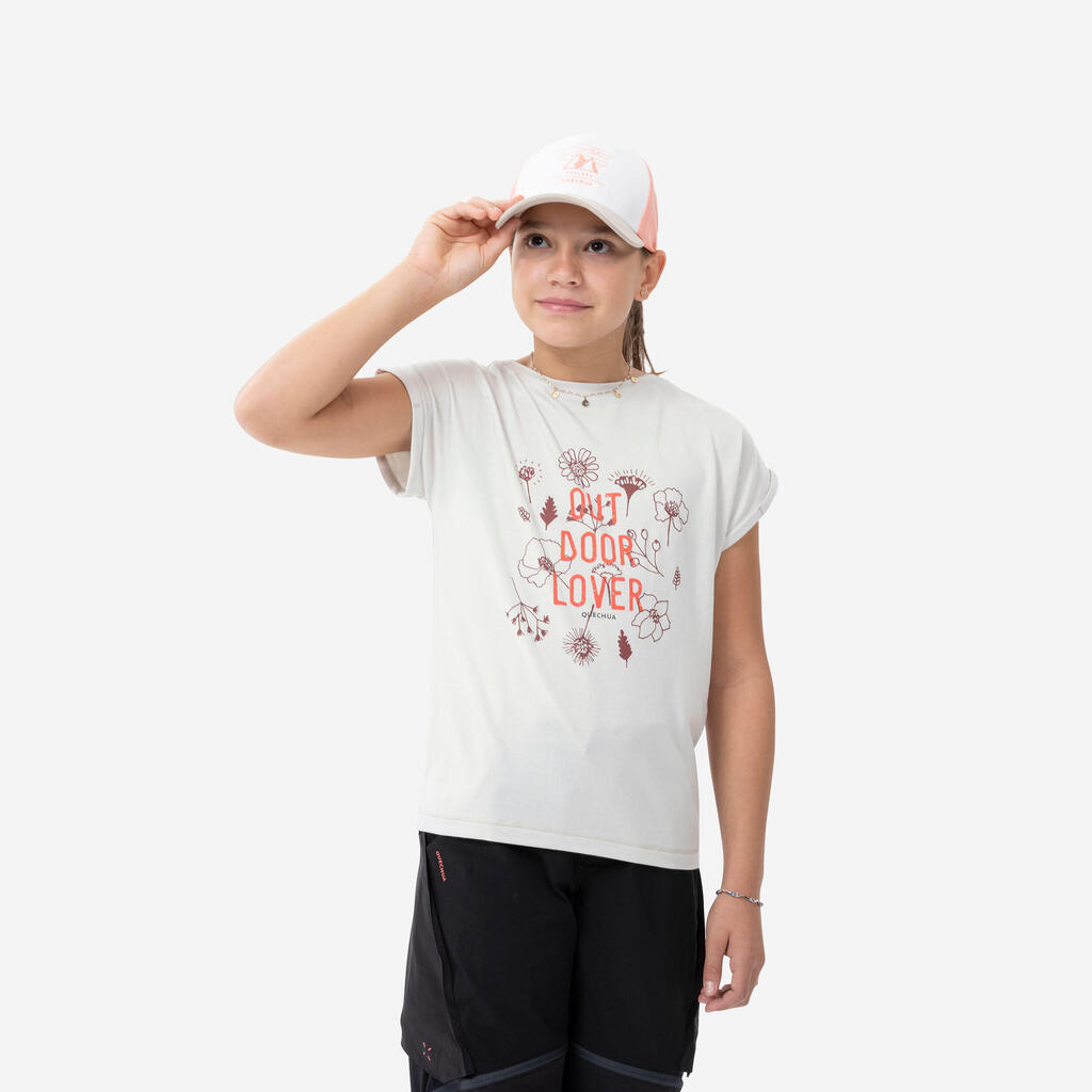 Mergaičių žygių marškinėliai „MH100“, 7–15 metų vaikams, turkio spalvos