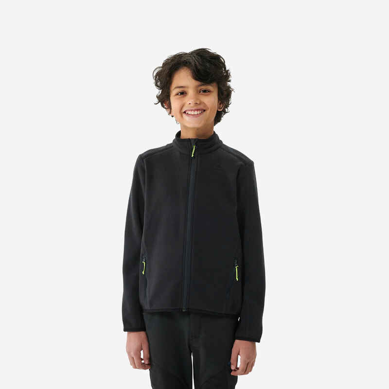 Kids' Hiking Fleece Jacket MH150 7-15 Years - Black - Decathlon