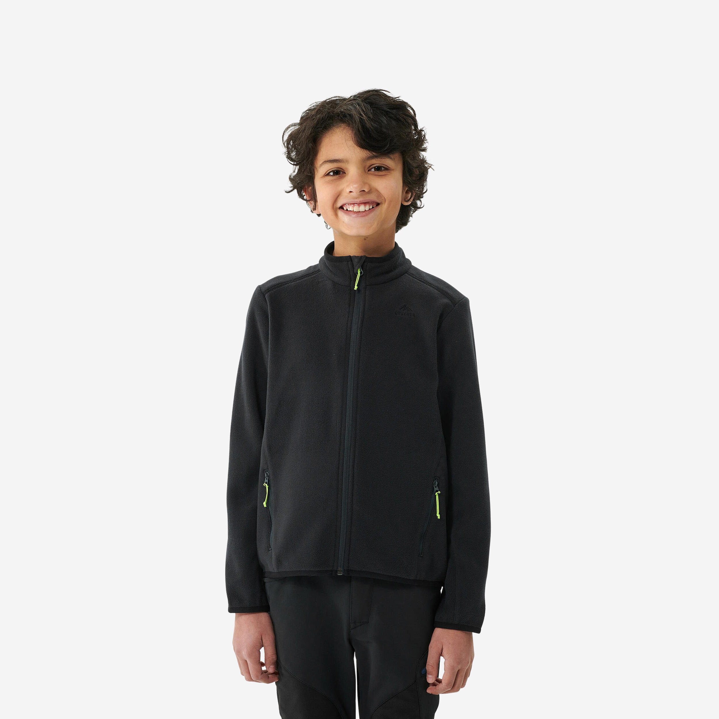 Kids' Hiking Fleece Jacket MH150 7-15 Years - Black 1/6
