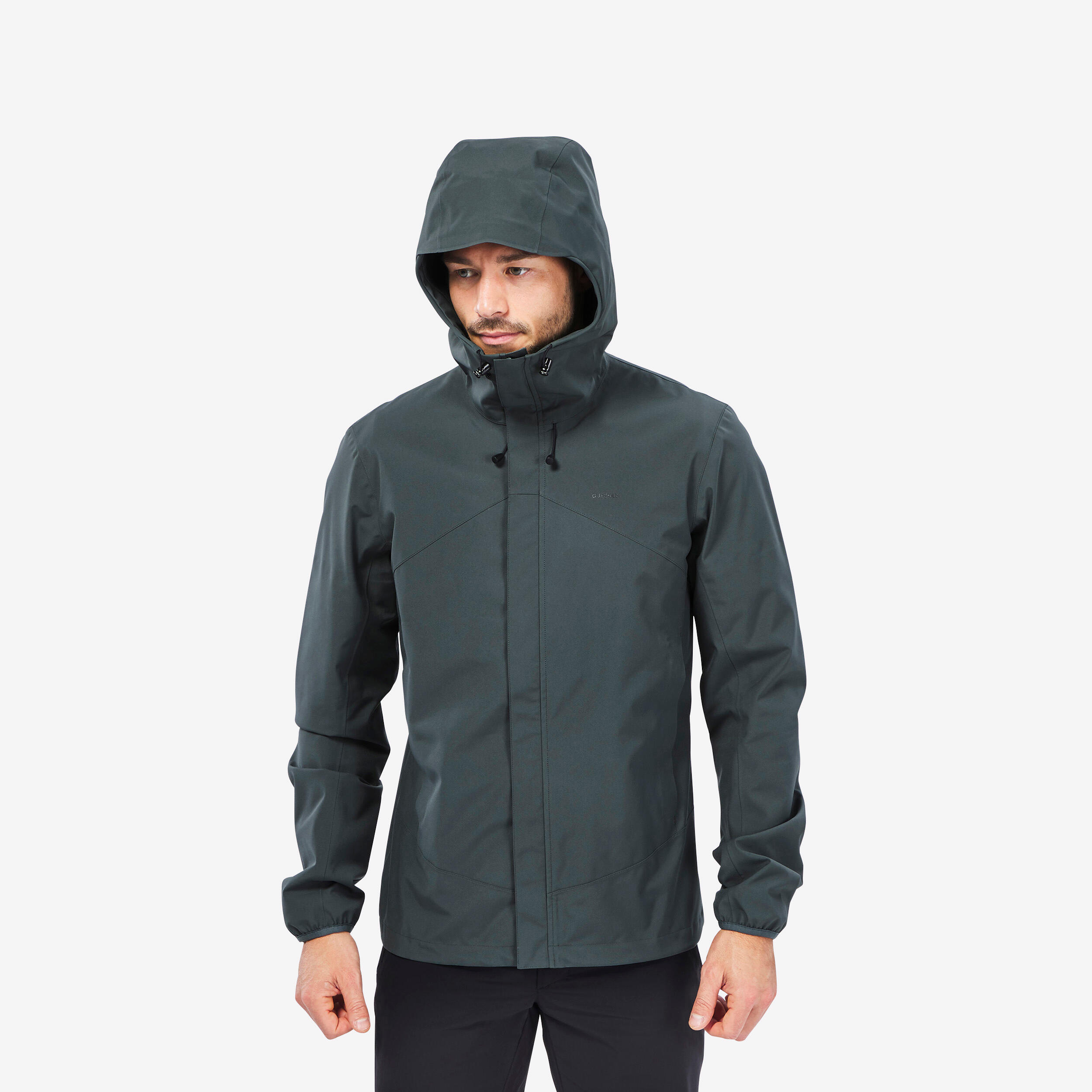 Men's Waterproof Hiking Jacket MH150 Dark Green