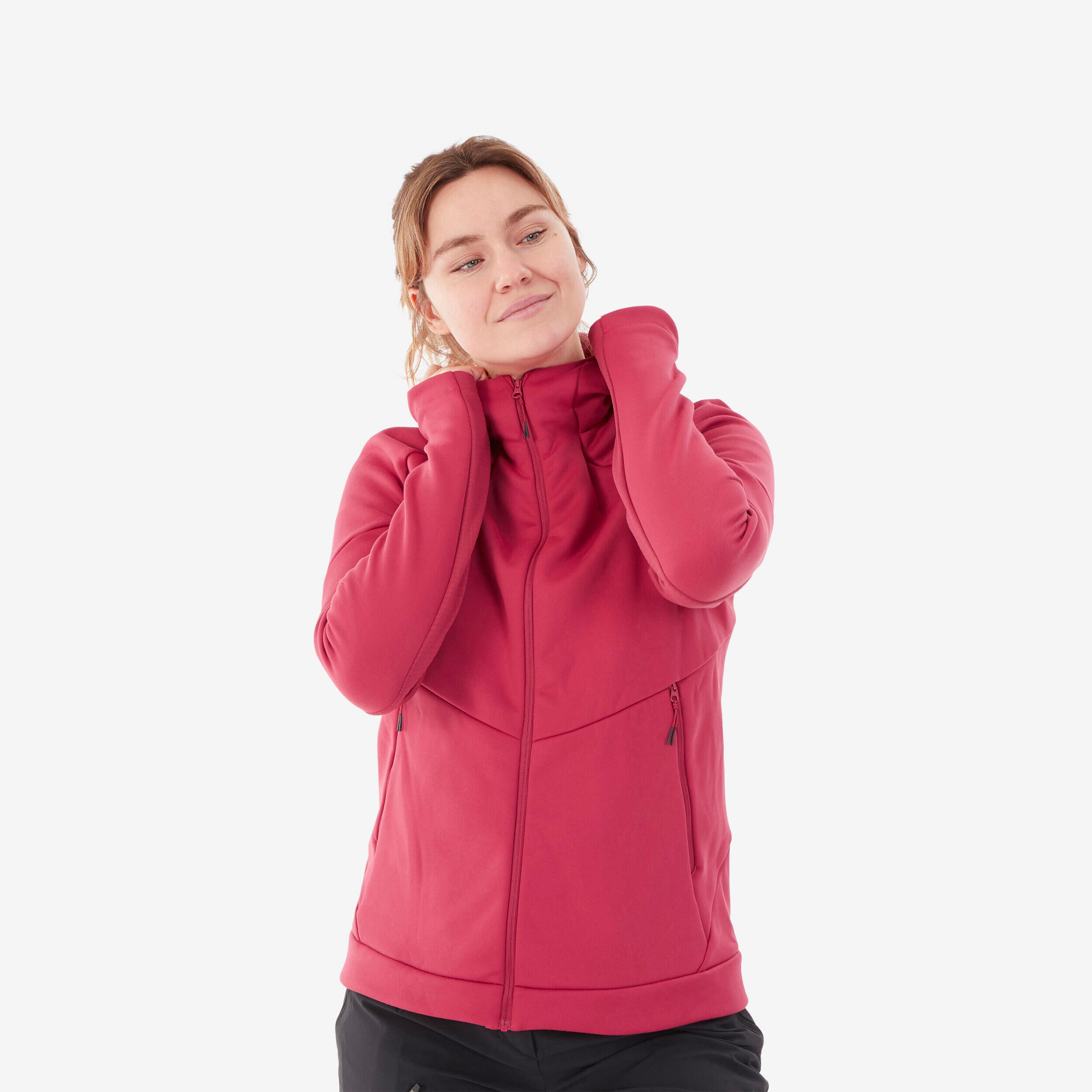 QUECHUA Women’s Hiking Fleece Jacket - MH520 Hood