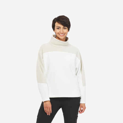 
      Bež ženski pohodniški pulover iz flisa SH100 
  