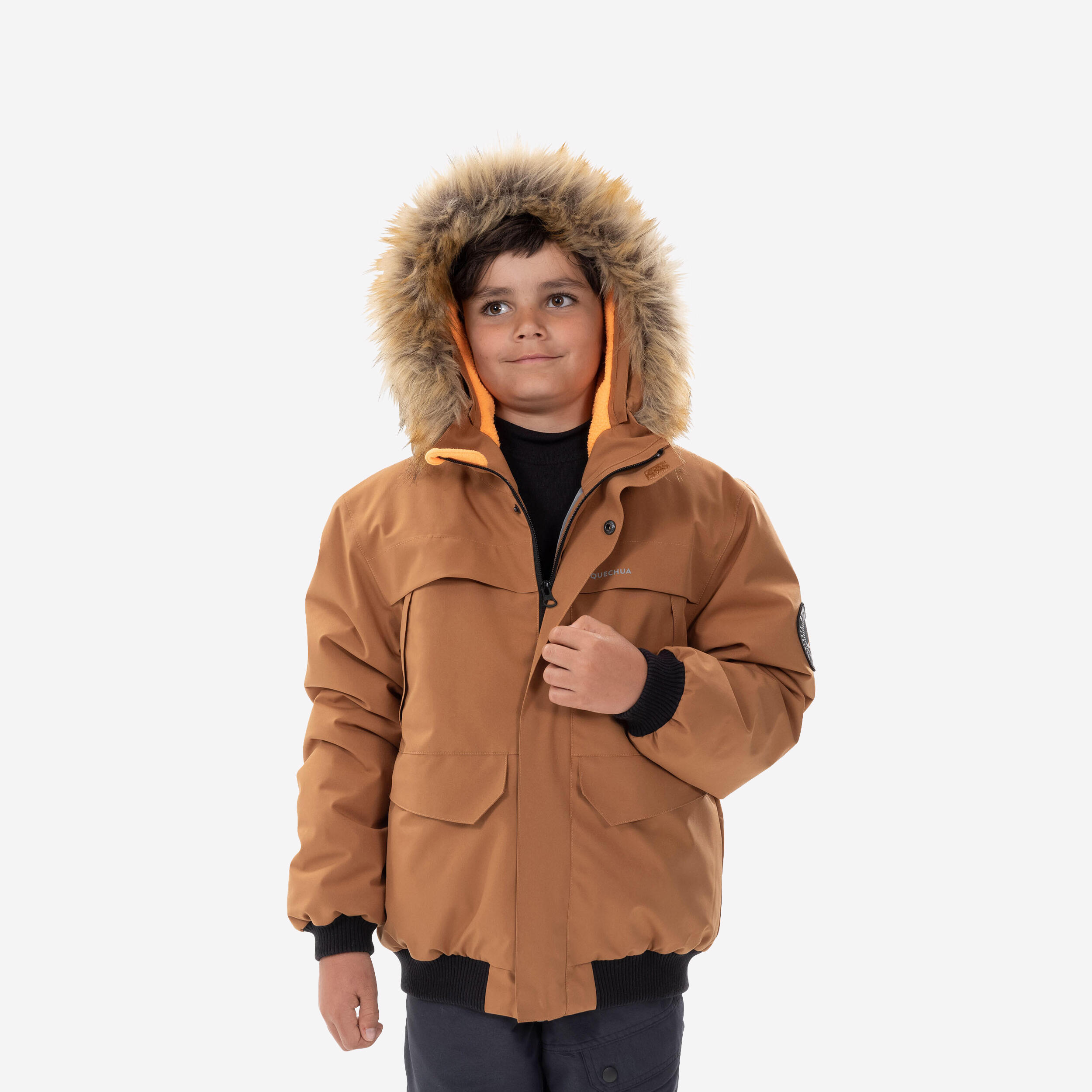 KIDS’ WARM AND WATERPROOF HIKING JACKET - SH100 -6.5°C - 7-15 YEARS 1/12