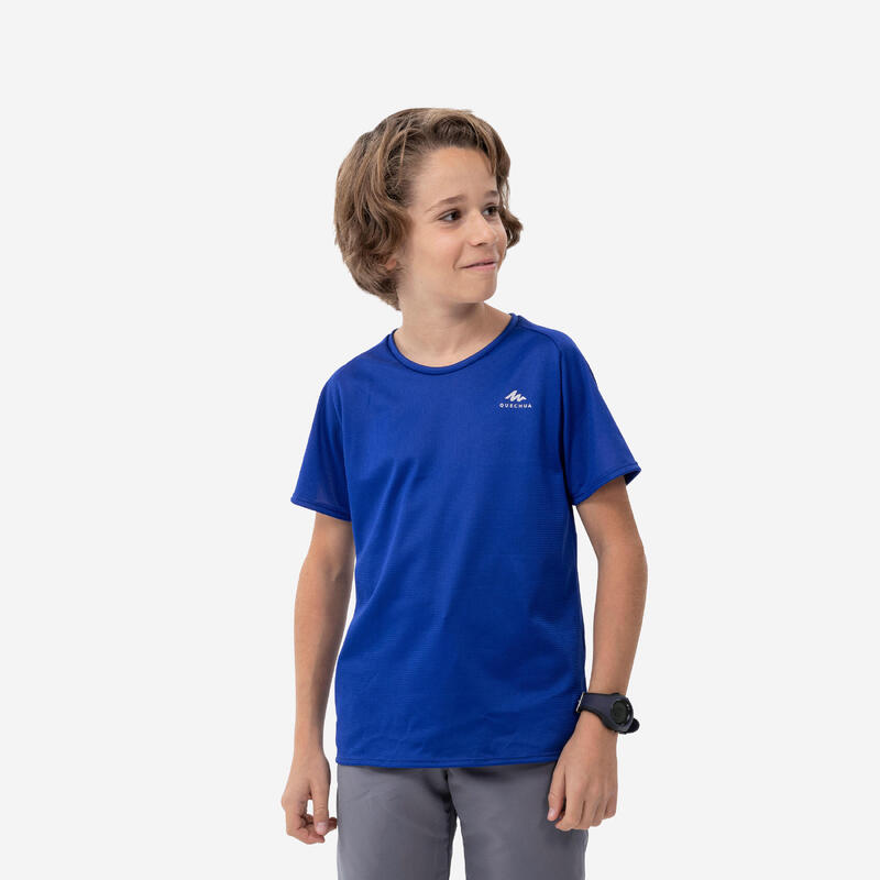 7-15 歲兒童登山健行 T 恤－深藍色