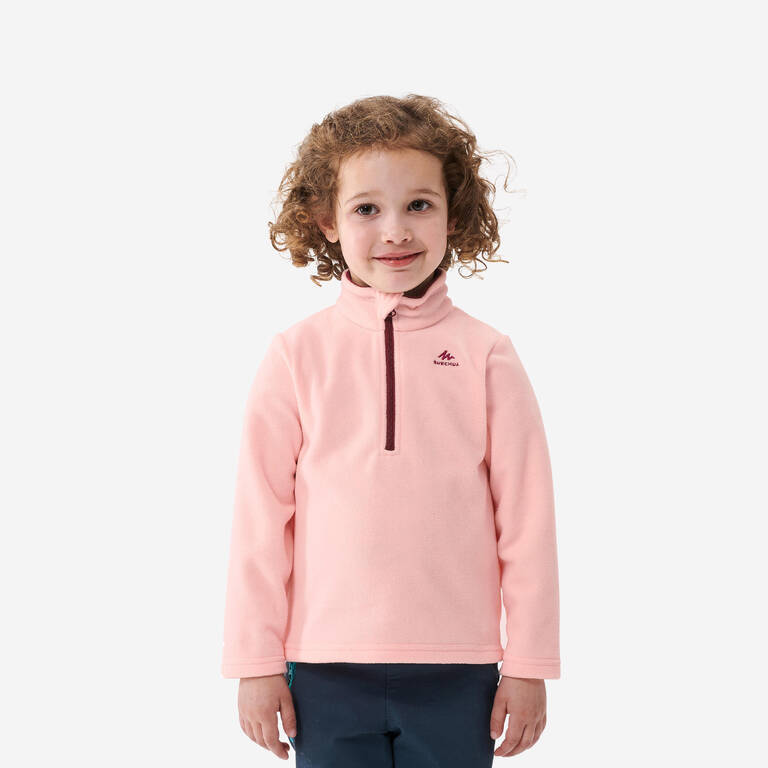 Junior Girl Hiking Fleece MH100 - Pink (2-6 Yrs)