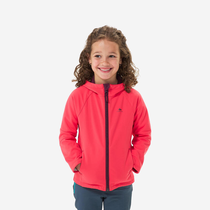 Casaco softshell de caminhada - MH550 criança 2-6 anos - rosa