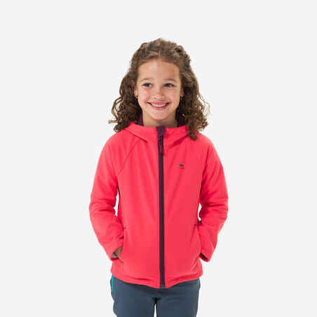 Rožnata pohodniška softshell jakna MH550 za otroke