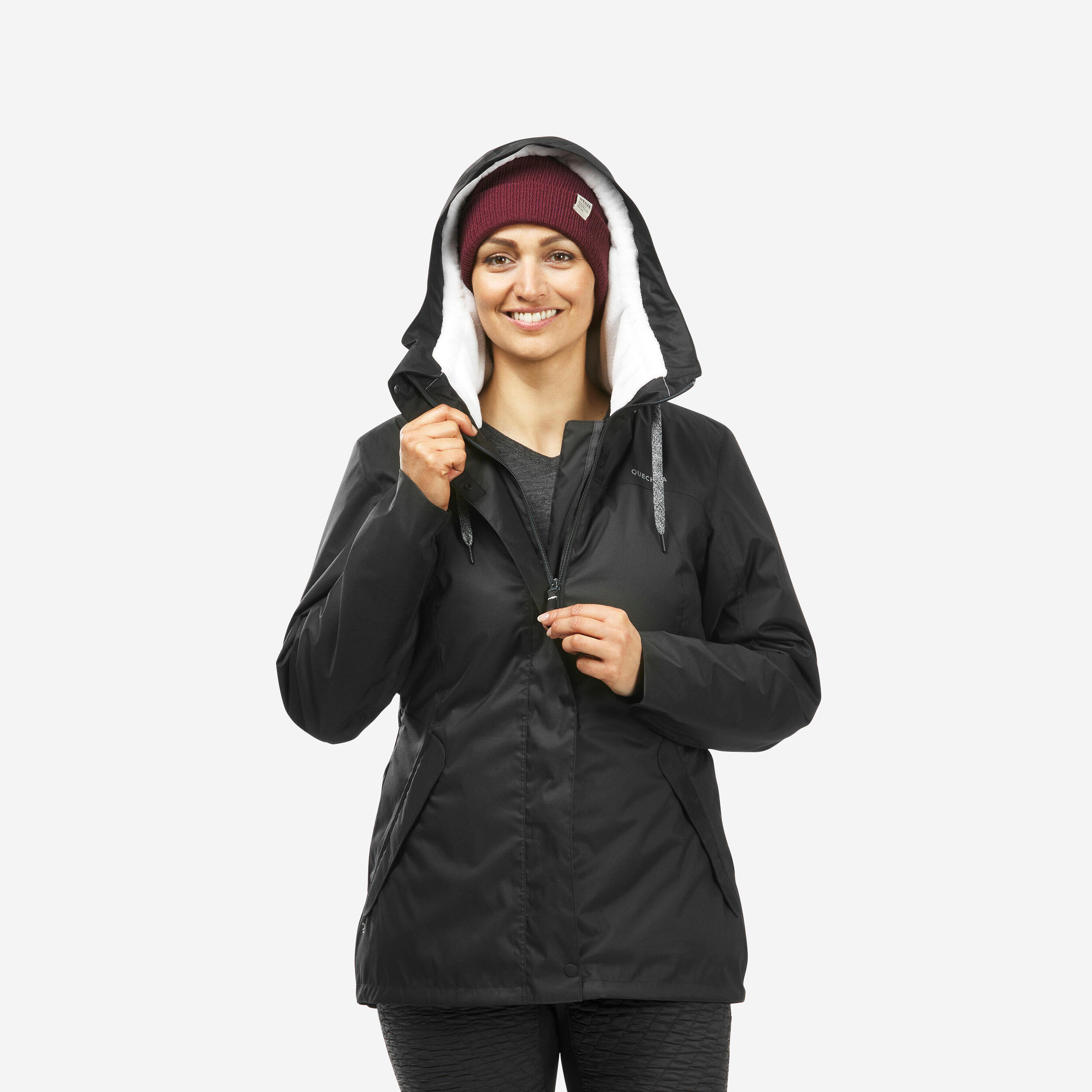 Women’s hiking waterproof winter jacket - SH500 -10°C 1/11