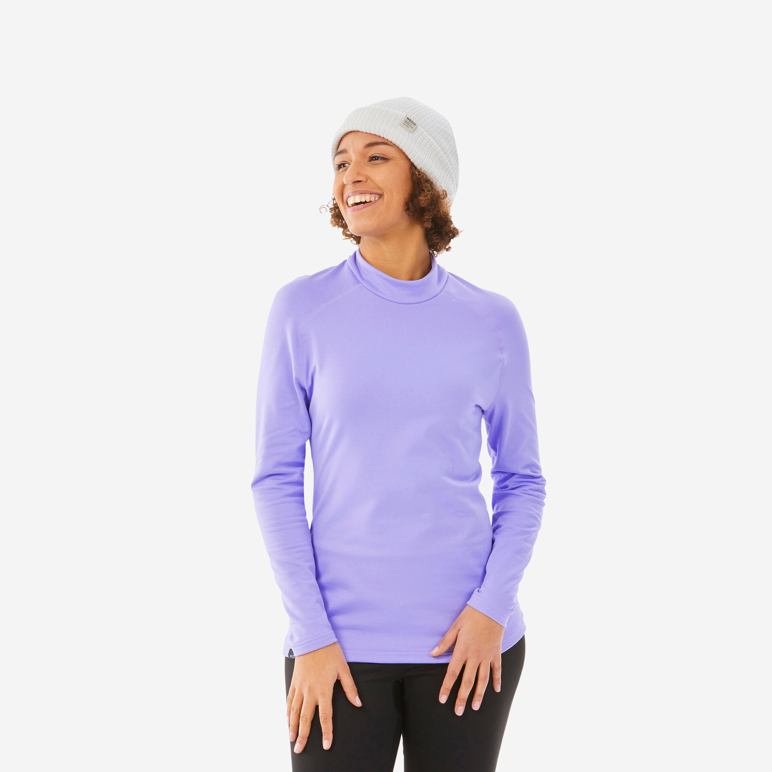 WOMEN’S SKI BASE LAYER TOP BL 500 - PURPLE  1/5