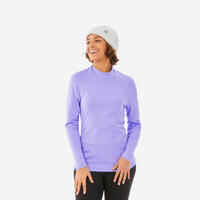 Women's Warm, Breathable Thermal Skiing Base Layer BL 500 - Purple