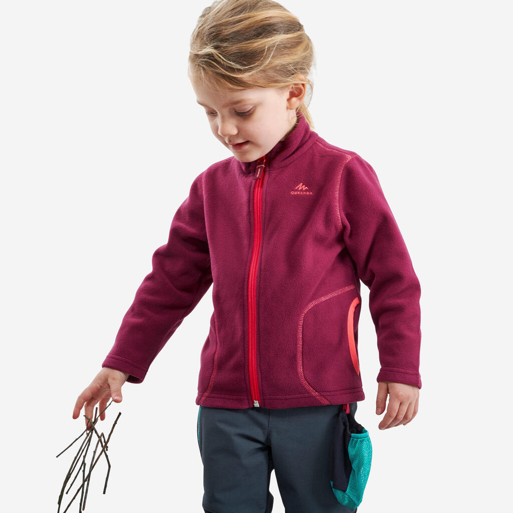 Bērnu (2–6 gadi) pārgājienu flīsa jaka “MH150”, pelēka