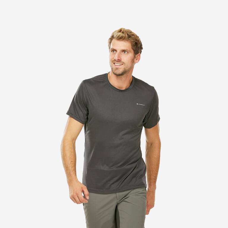 Men's Hiking Synthetic Short-Sleeved T-Shirt  MH100