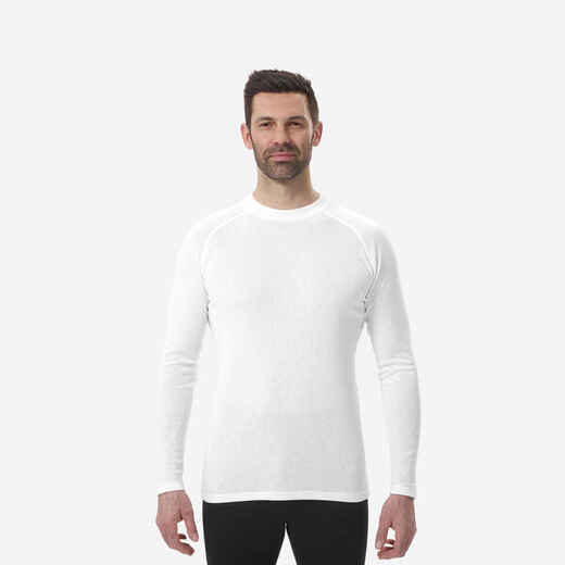 
      Men's Warm, Comfortable Thermal Skiing Base Layer Top BL100 - White
  