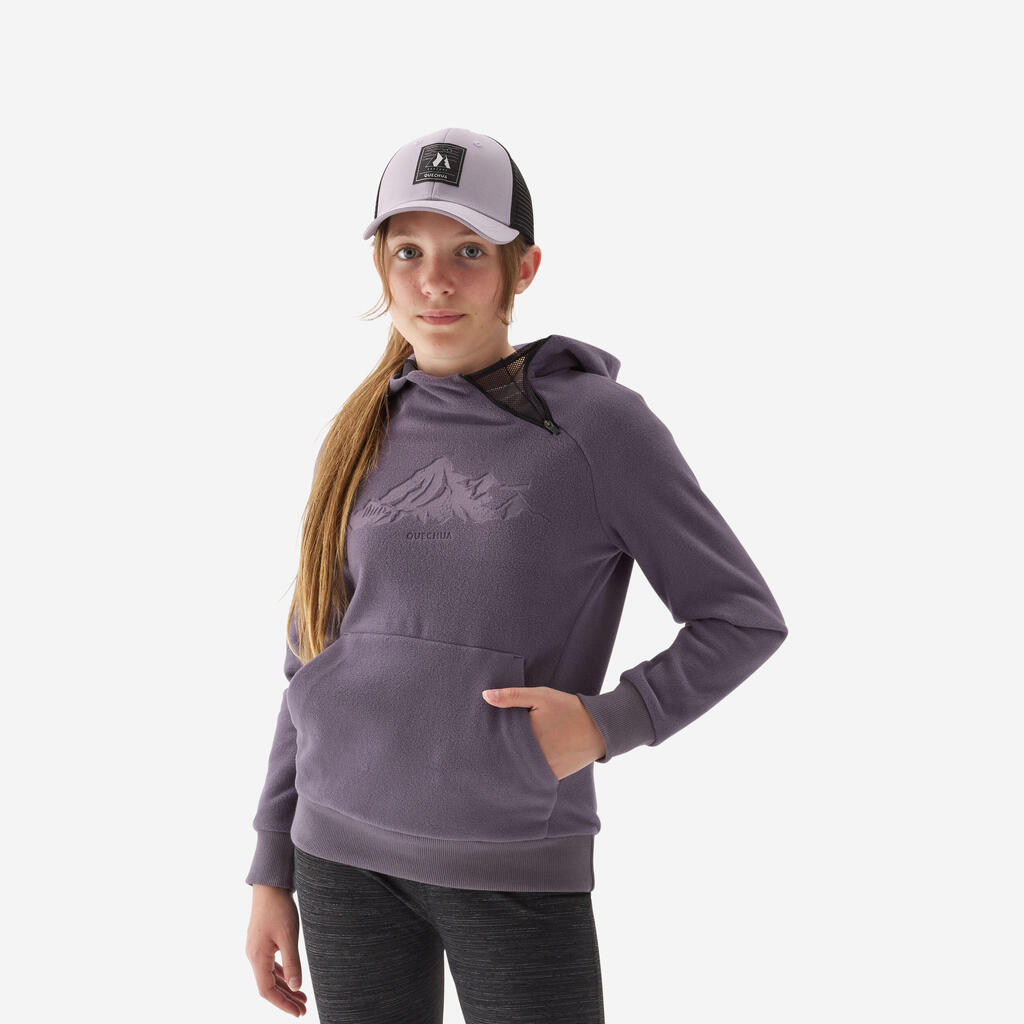 Saco polar de senderismo para niños 7-15 años Quechua Morado oscuro