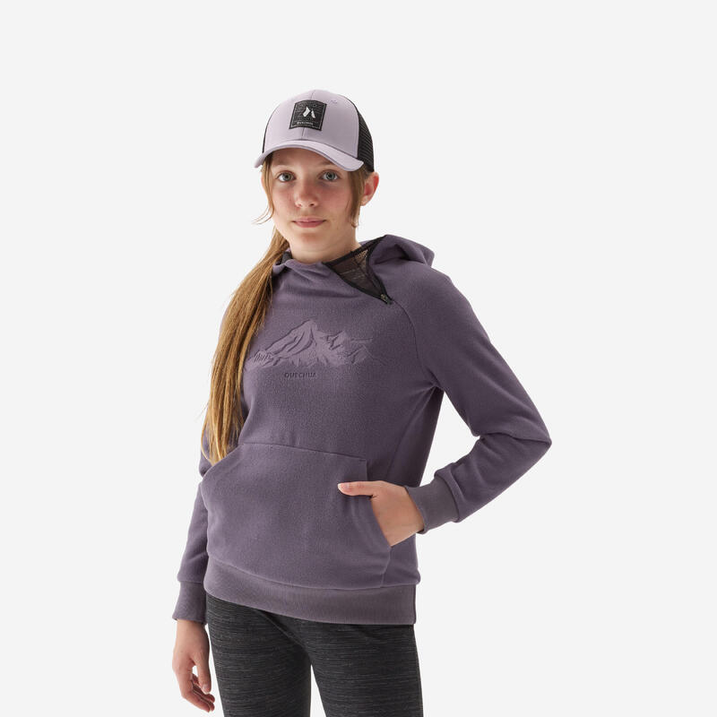 Sweat polaire de randonnée violet foncé - enfant 7-15 ans