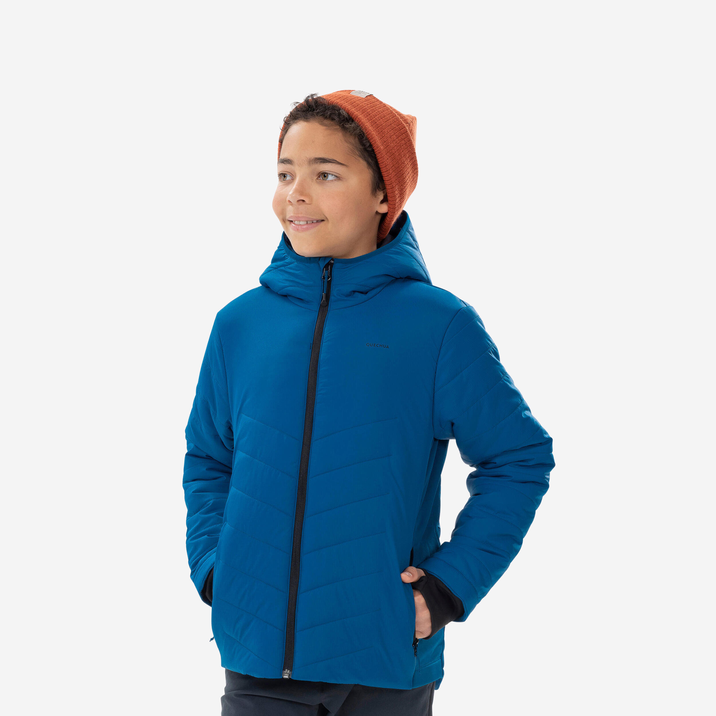 doudoune de randonnée - hybride bleue - enfant 7-15 ans - quechua