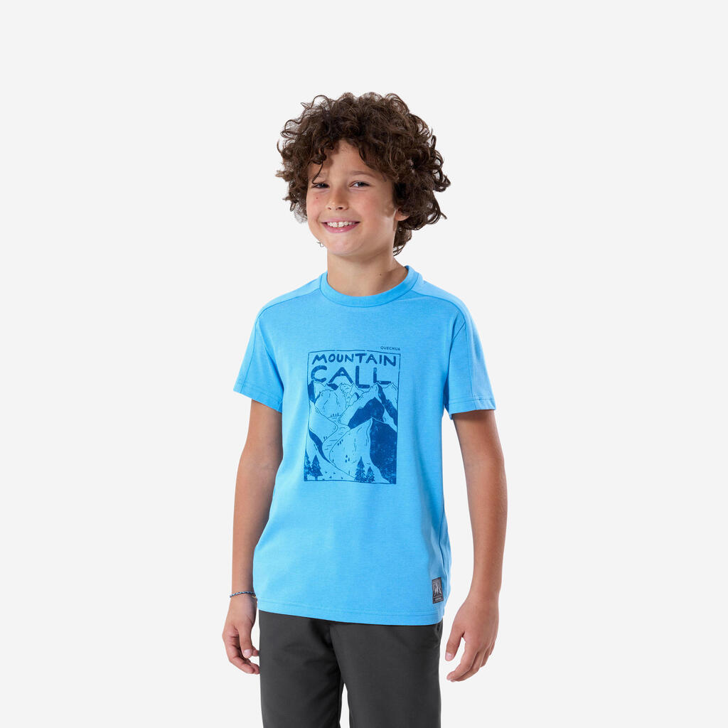 POLERA DE SENDERISMO MH100 AZUL NIÑOS 7-15 AÑOS 