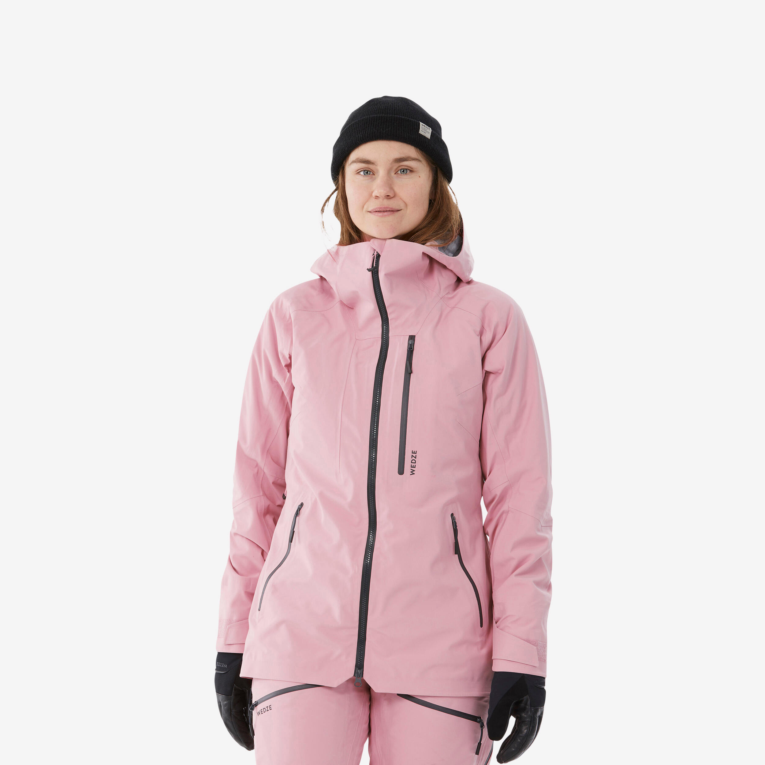 WOMEN’S SKI JACKET FR 500 - PALE PINK 1/8