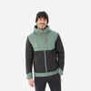 Pánska nepremokavá zimná bunda na turistiku SH500 do -10 °C zeleno-čierna