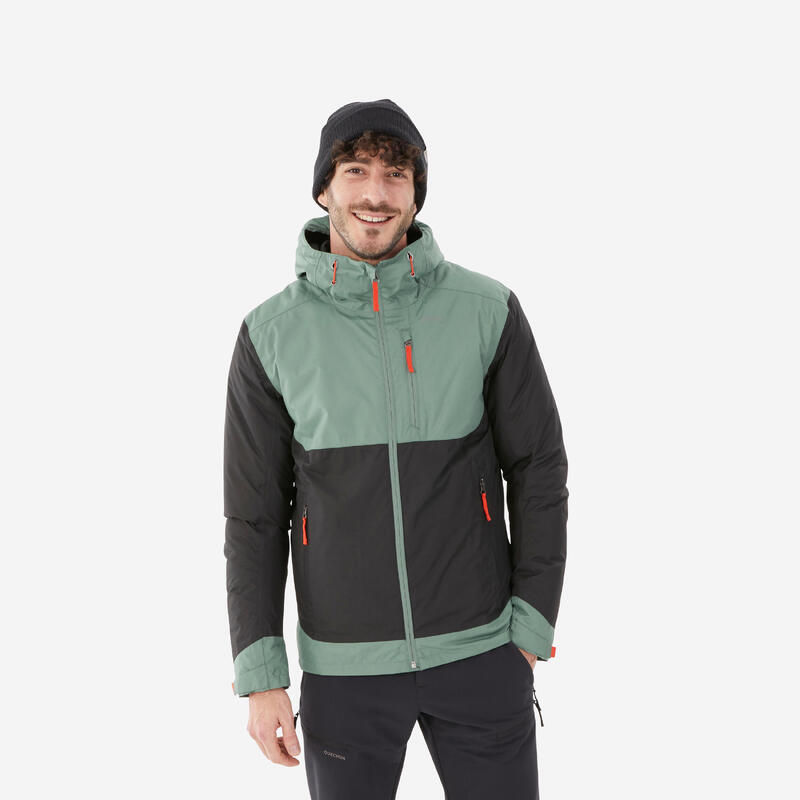 Erkek Su Geçirmez Outdoor Kar Montu/Kışlık Mont - Siyah/Yeşil - SH500 -10 °C