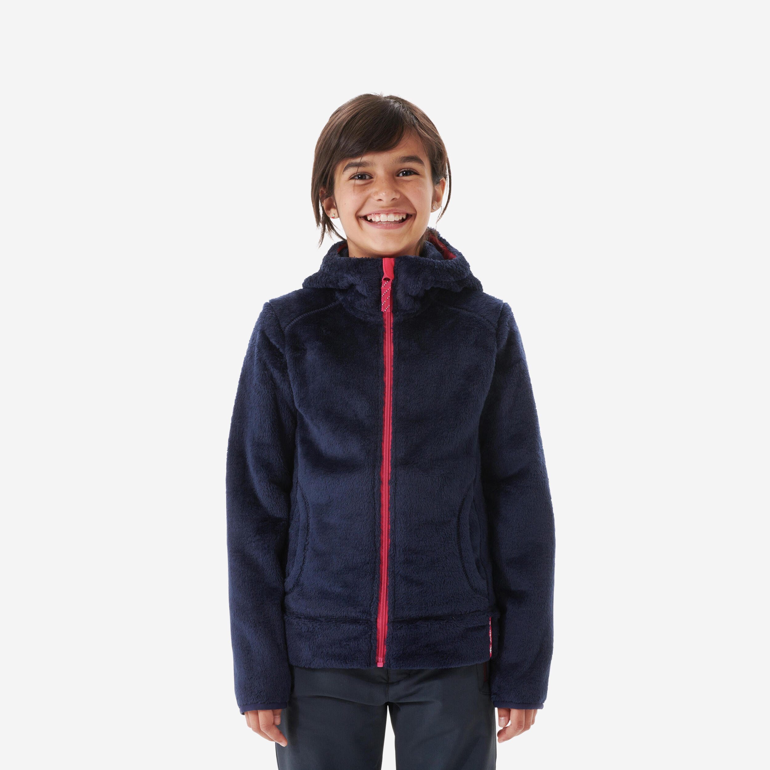 Kids’ Fleece Hiking Jacket - MH 500 Blue