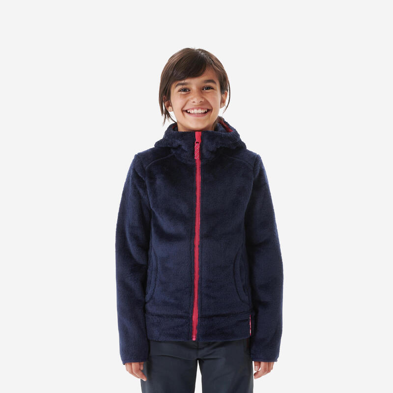 Warme fleece jas voor wandelen kinderen van 7-15 jaar MH500 marineblauw