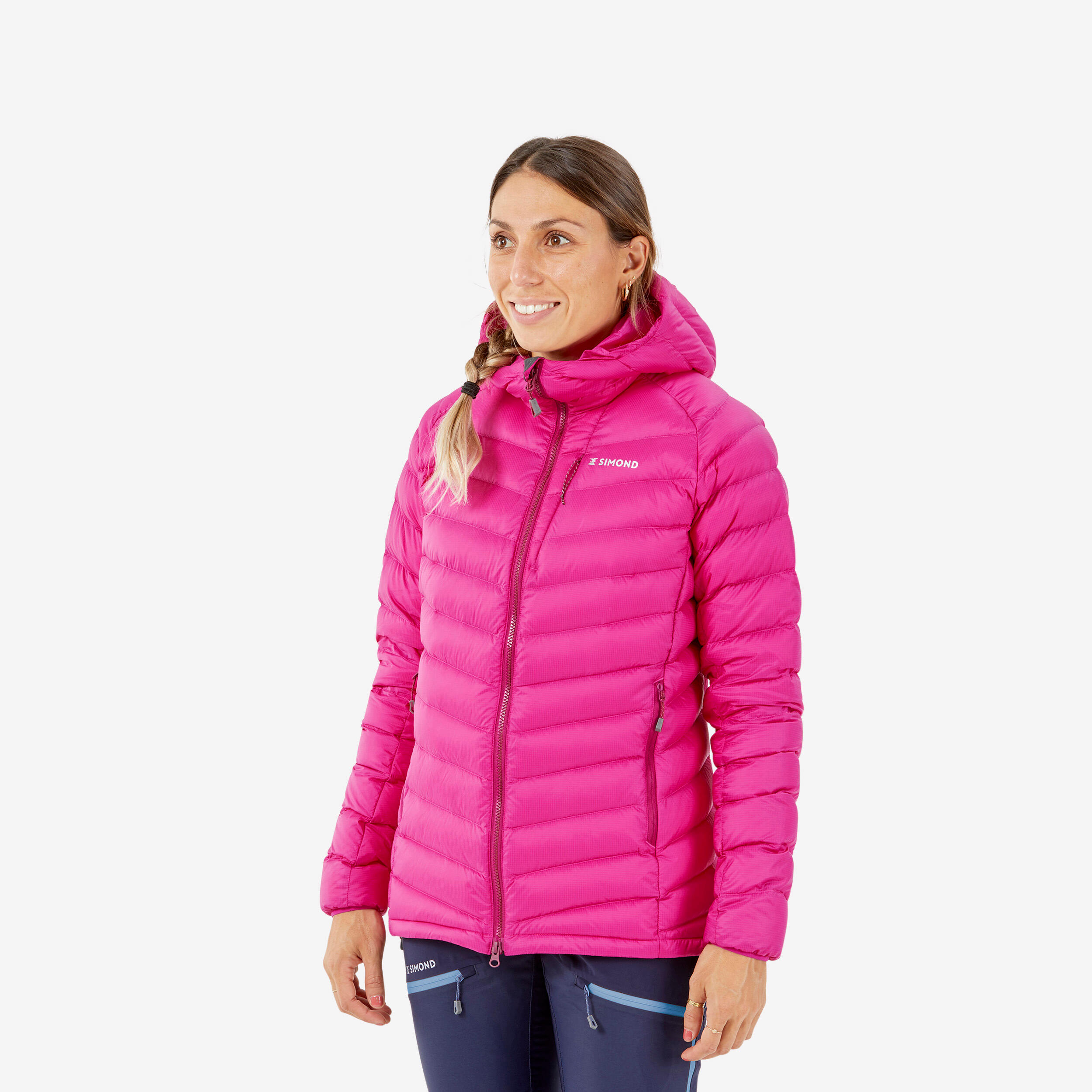 Women's Mountaineering Down Jacket - ALPINISM LIGHT - FUCHSIA PINK 1/14