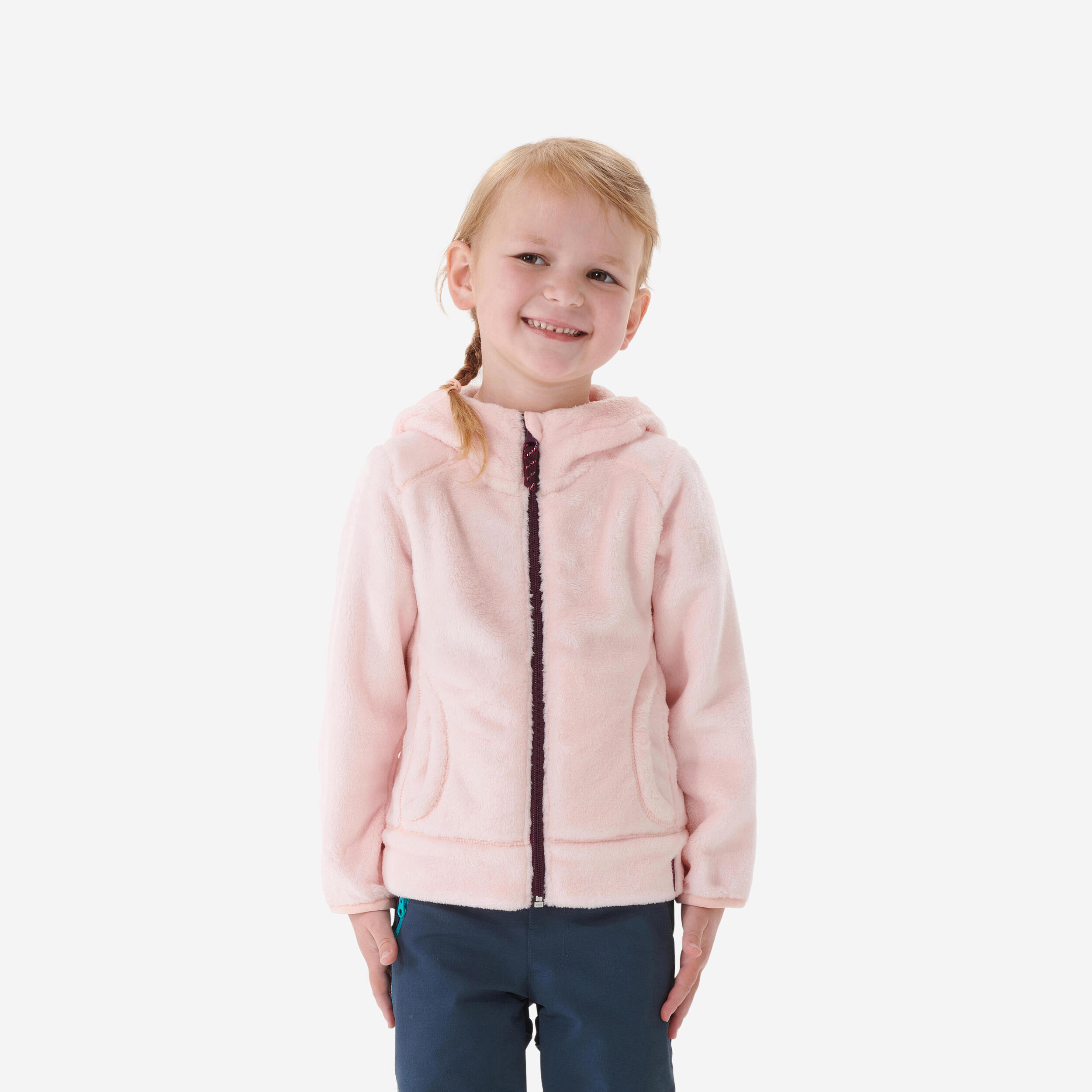 Kids’ Fleece Hiking Jacket - MH 500 Pink - QUECHUA
