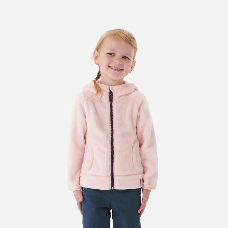 Kids’ Warm Hiking Fleece Jacket - MH500 Aged 2-6 - Pink