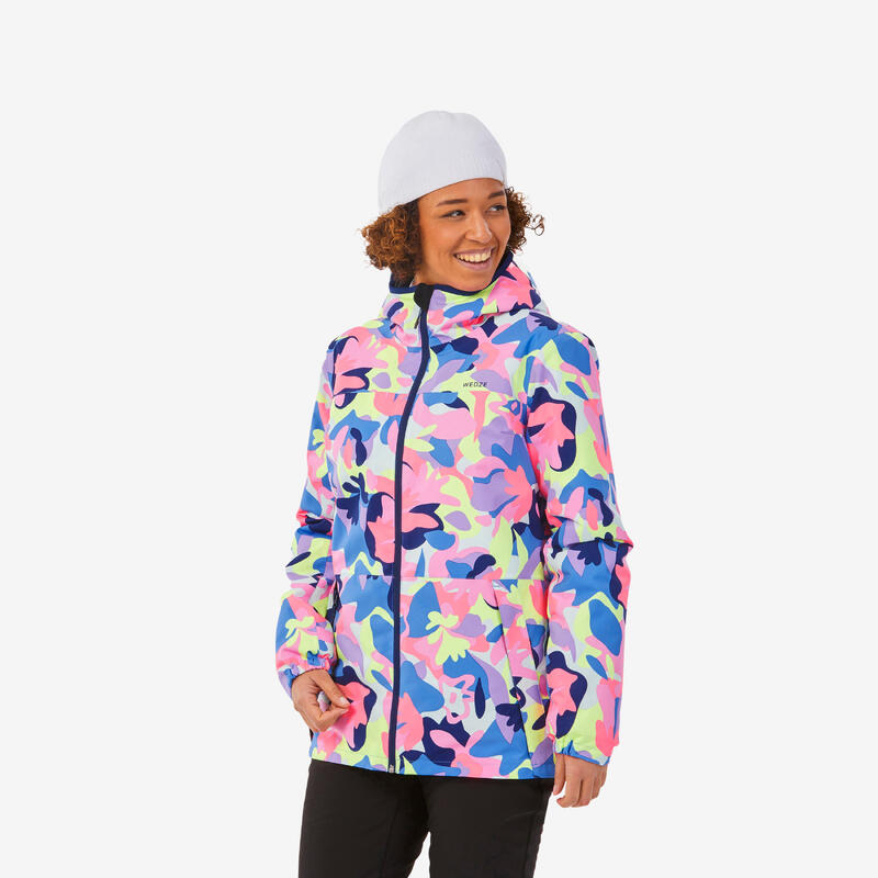Chaqueta de esquí y nieve impermeable Mujer Wedze Ski-P JKT100 multicolor
