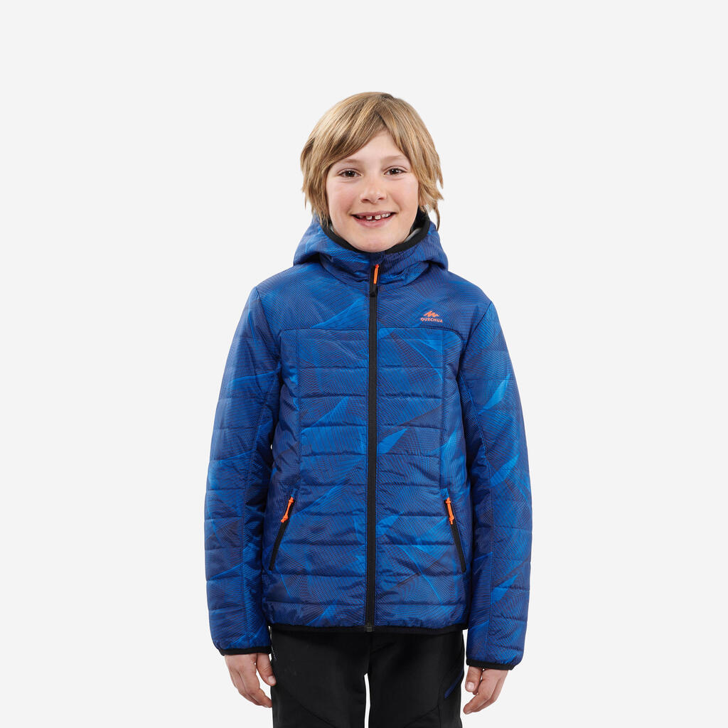 KIDS’ PADDED HIKING JACKET MH500 7-15 YEARS - BLUE