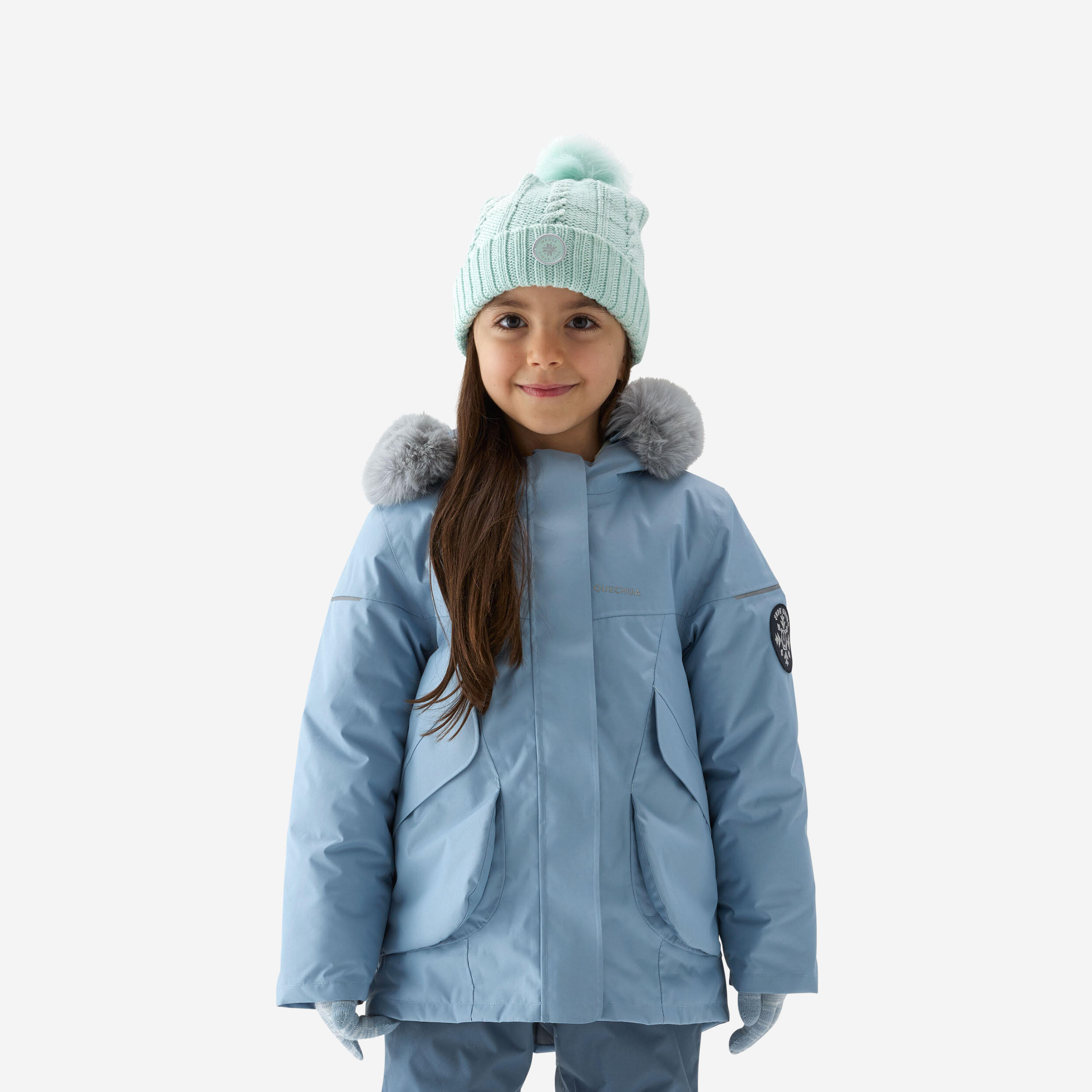 Kids' Warm Hiking Parka – SH 500 Age 2-6 - Cloudy blue