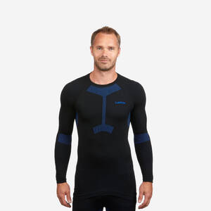 Men’s Seamless Ski Base Layer I-Soft Top - BL 580 - Black/Blue