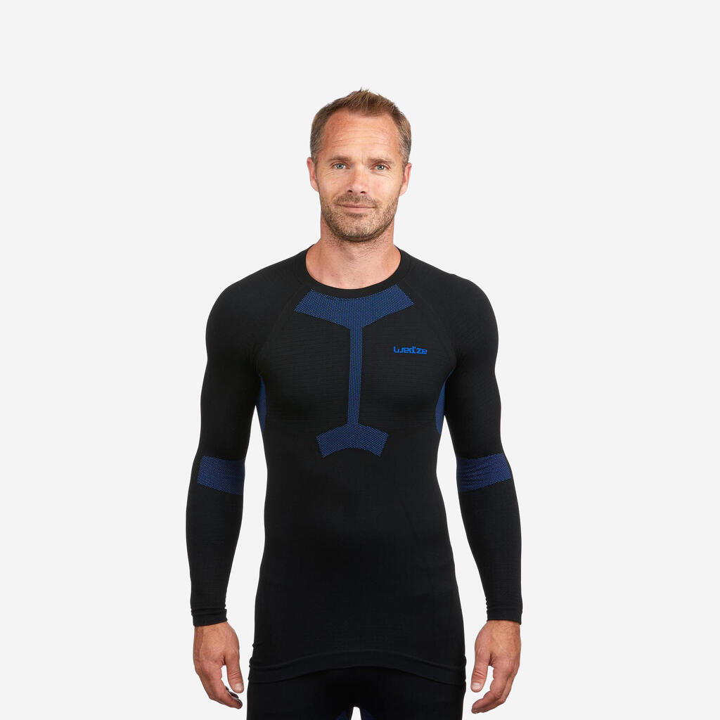 Pánske lyžiarske spodné termo tričko BL 580 I-Soft bezšvové čierno-modré