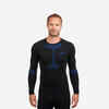 Men’s Seamless Ski Base Layer I-Soft Top - BL 500 - Black/Blue