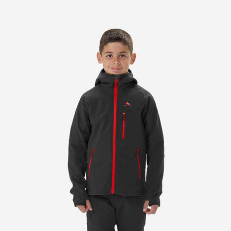 Куртка дитяча MH550 для туризму з софтшелу для 7-15 років чорна