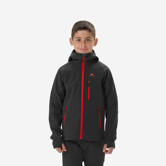 Veste softshell de randonnée enfant 7-15 ans, MH900 noir