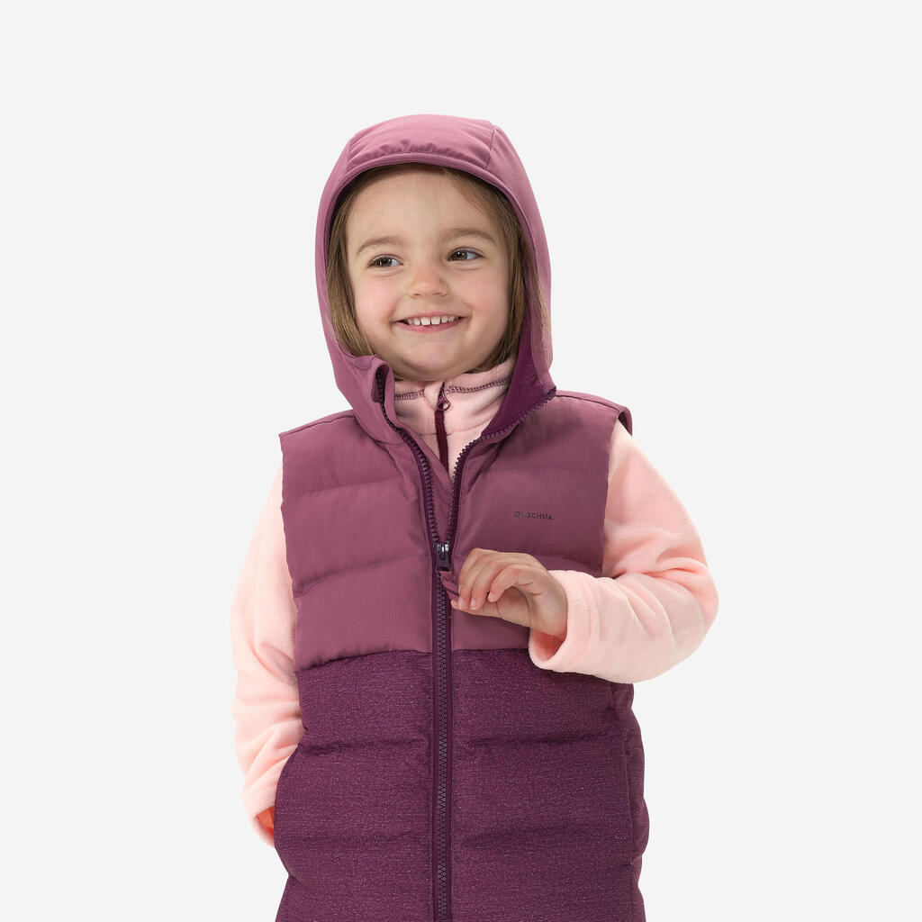 Parka din mangas acolchada de senderismo violeta - niños 2-6 años 