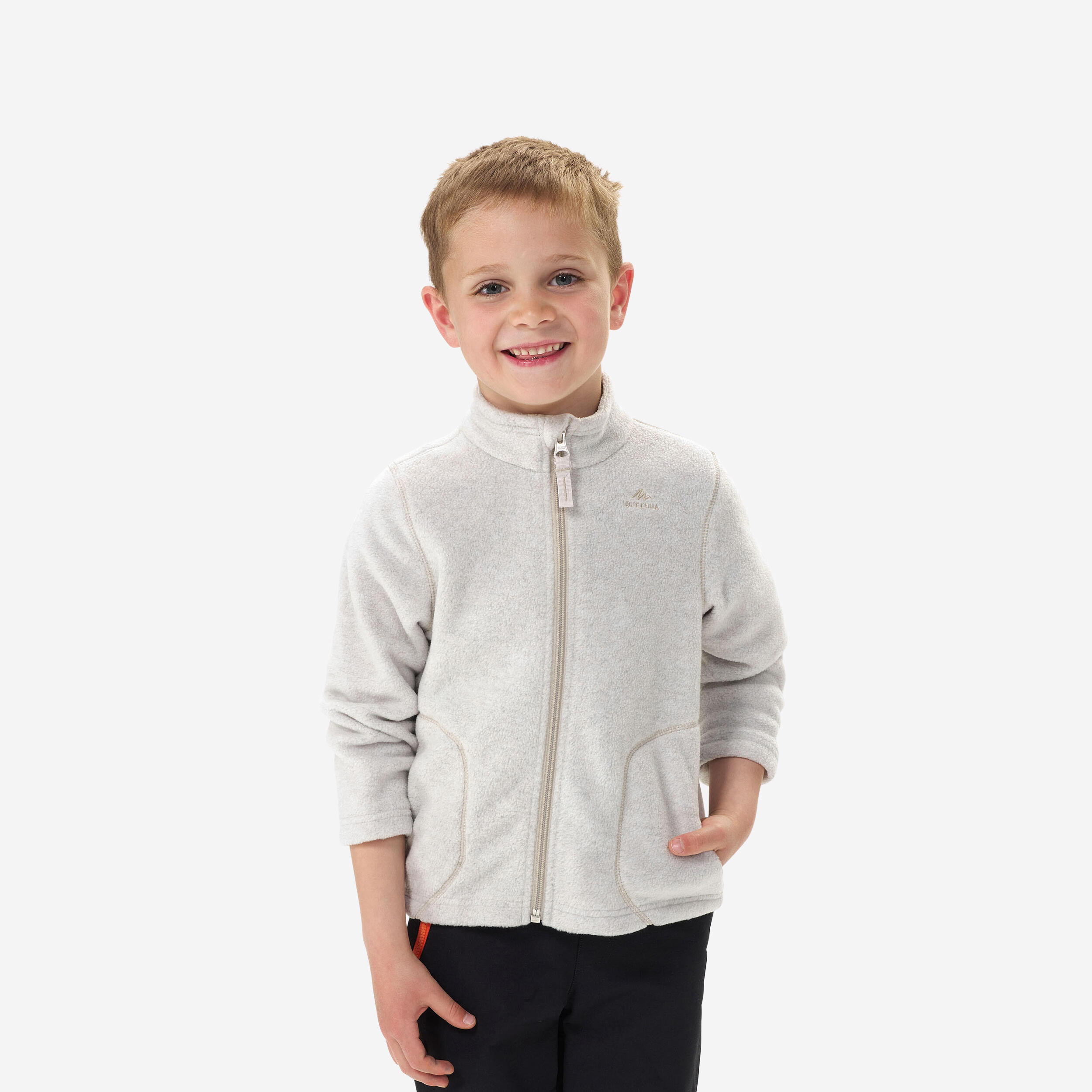 Kids’ Hiking Fleece Jacket MH100 - 2-6 years - Zip - Beige-image-28